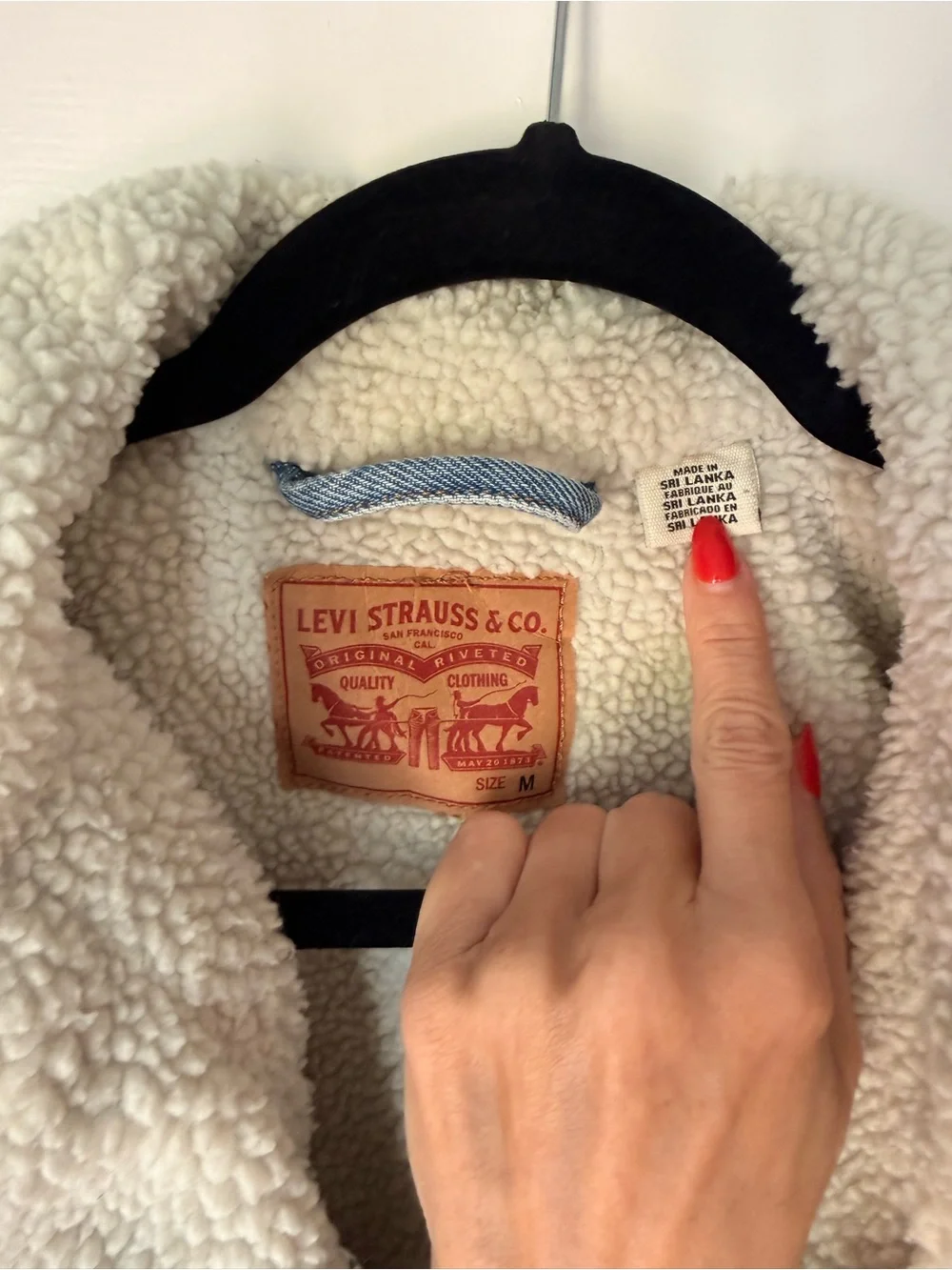 Levi's Kids Light Blue Denim Jacket with Cream Sherpa Collar